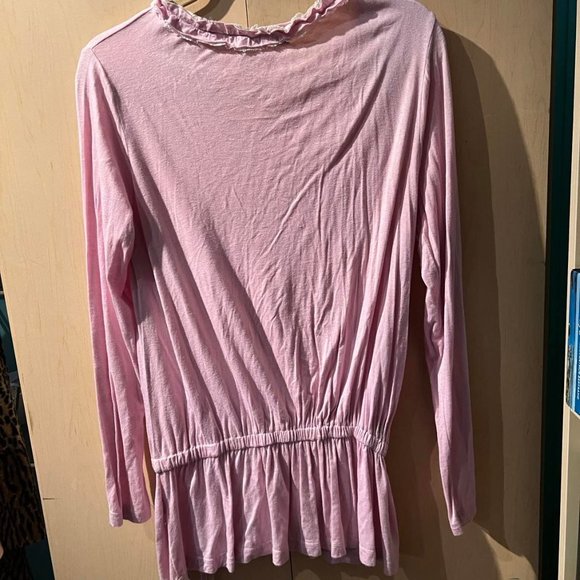 Cute Long-Sleeved Light Purple Ruffles Shirt Size M Medium - Picture 6 of 6